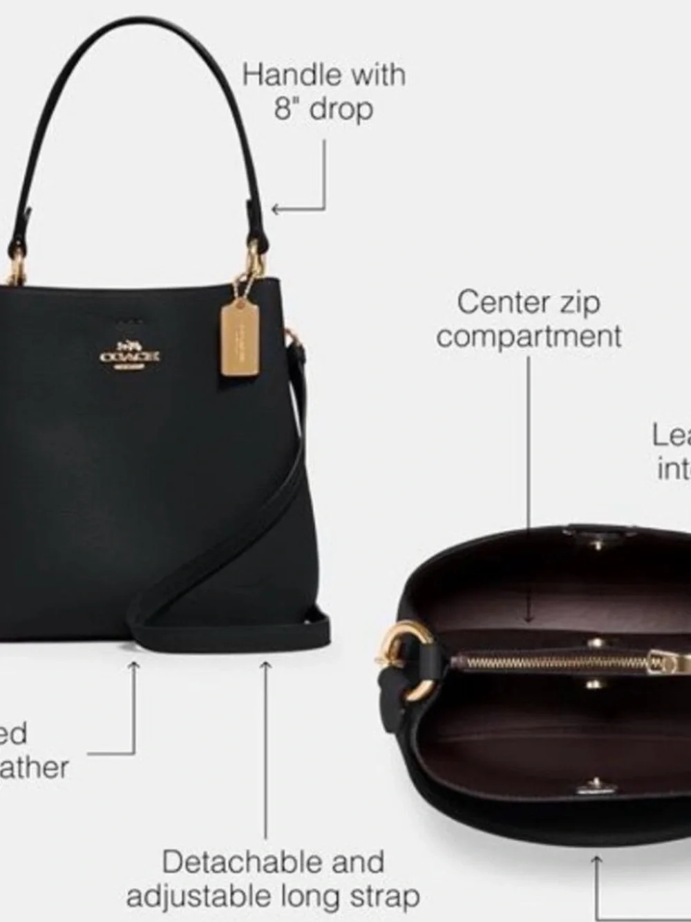 Coach black pebble